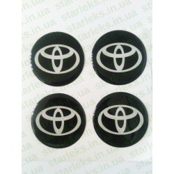 Наклейки Toyota cиликон (Белый логотип на черном фоне)
