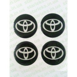 Наклейки Toyota cиликон (Белый логотип на черном фоне)