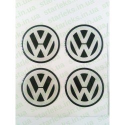 Наклейки VW cиликон (Белый логотип на черном фоне)