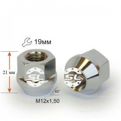 Гайка колесная М12x1,5x21мм Конус Ключ 19