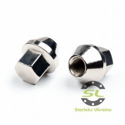 Гайка колесная М12x1,5x33мм Увеличенный конус Хром Ключ 19 (Ford)