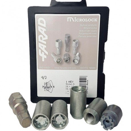 FARAD MICROLOCK | Гайки секретки М12х1.5х36 Конус для узких отверстий в дисках Внутренний ключ 17-19
