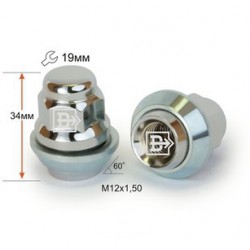 ГАЙКА M12X1,5X34 ХРОМ ВРАЩ. КОНУС КЛЮЧ 19ММ
