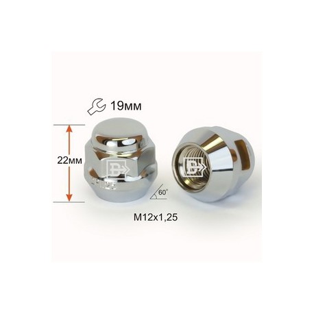 Гайка колесная M12x1,25x22мм Конус Ключ 19 (Subaru, Suzuki, Niva, Nissan, Infiniti, Matiz)