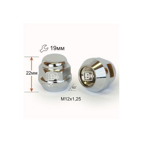 Гайка колесная M12x1,25x22мм Конус Ключ 19 (Subaru, Suzuki, Niva, Nissan, Infiniti, Matiz)
