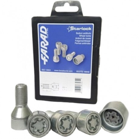 FARAD STARLOCK | Болты секретки М14x1.5x28 Конус Вращающееся кольцо Ключ 17 (BMW, Peugeot, Renault, Volvo)