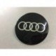 Наклейка Audi D56 мм алюминий (Серебристый логотип на черном фоне)