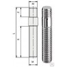 Шпилька колесная забивная 1/2"x20x50