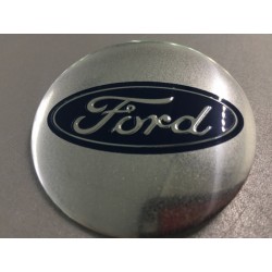 Наклейки Ford D56 мм алюминий (Синий логотип на серебристом фоне)