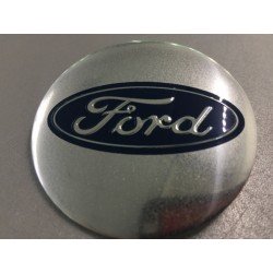 Наклейки Ford D56 мм алюминий (Синий логотип на серебристом фоне)