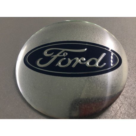 Наклейки Ford D56 мм алюминий (Синий логотип на серебристом фоне)