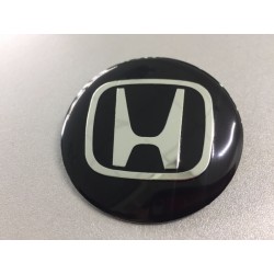 Наклейки Honda D56 мм алюминий (Серебристый логотип на черном фоне)