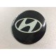 Наклейки Hyundai D56 мм алюминий (Серебристый логотип на черном фоне)