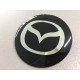 Наклейки Mazda D56 мм алюминий (Серебристый логотип на черном фоне)