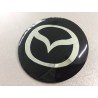 Наклейки Mazda D56 мм алюминий (Серебристый логотип на черном фоне)