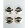 Наклейки Nissan D56 мм алюминий (Черный логотип на серебристом фоне)
