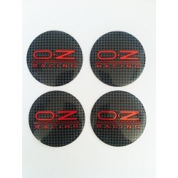 Наклейки OZ D56 мм алюминий (Красный логотип на карбоновом фоне)