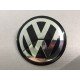 Наклейки VW D56 мм алюминий (Серебристый логотип на черном фоне)