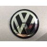 Наклейки VW D56 мм алюминий (Серебристый логотип на черном фоне)