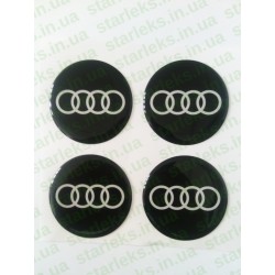 Наклейки Audi cиликон (Белый логотип на черном фоне)