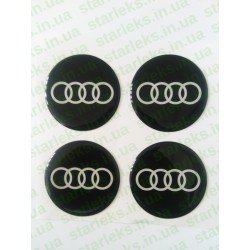 Наклейки Audi cиликон (Белый логотип на черном фоне)