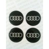 Наклейки Audi cиликон (Белый логотип на черном фоне)