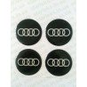 Наклейки Audi cиликон (Белый логотип на черном фоне)