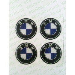 Наклейки BMW cиликон (Бело-синий логотип на черном фоне)
