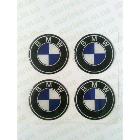 Наклейки BMW cиликон (Бело-синий логотип на черном фоне)