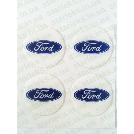 Наклейки Ford cиликон (Синий логотип на белом фоне)