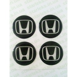Наклейки Honda cиликон (Белый логотип на черном фоне)