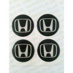 Наклейки Honda cиликон (Белый логотип на черном фоне)