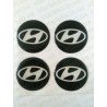 Наклейки Hyundai cиликон (Белый логотип на черном фоне)