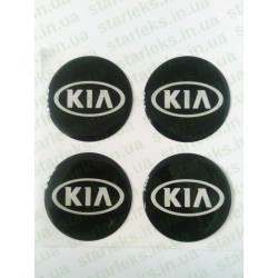 Наклейки KIA cиликон (Белый логотип на черном фоне)