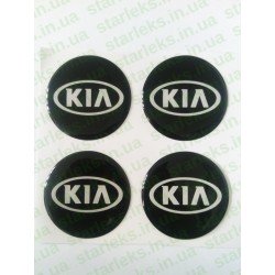 Наклейки KIA cиликон (Белый логотип на черном фоне)