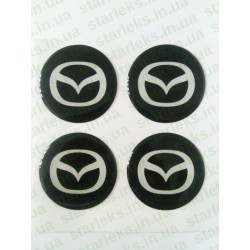 Наклейки Mazda cиликон (Белый логотип на черном фоне)