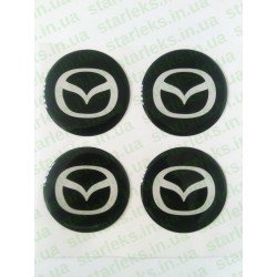 Наклейки Mazda cиликон (Белый логотип на черном фоне)