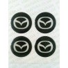 Наклейки Mazda cиликон (Белый логотип на черном фоне)