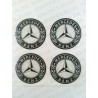 Наклейки Mercedes cиликон (Белый логотип на черном фоне)