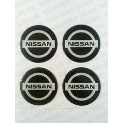 Наклейки Nissan cиликон (Белый логотип на черном фоне)